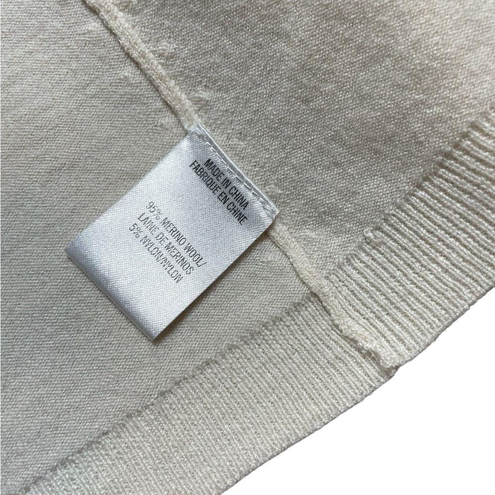 Theory Merino Wool Cardigan Sweater Cream Size Large - Picture 9 of 9